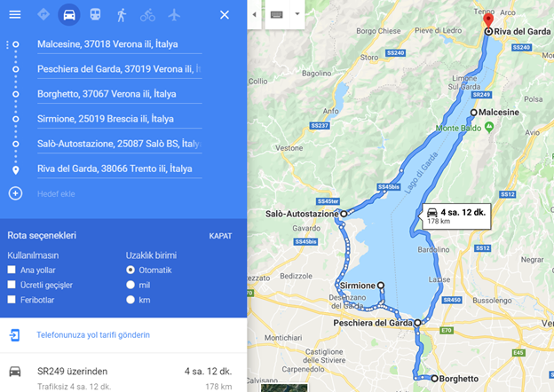 Garda Gölü Gezi Rehberi Garda Gölü Rotası